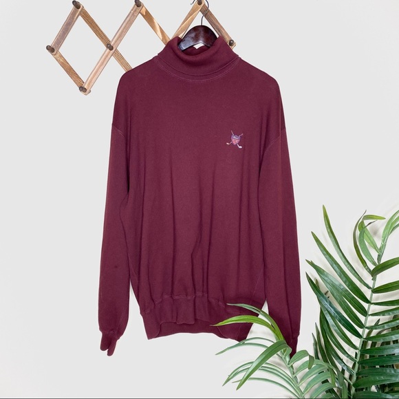 maroon turtleneck men's